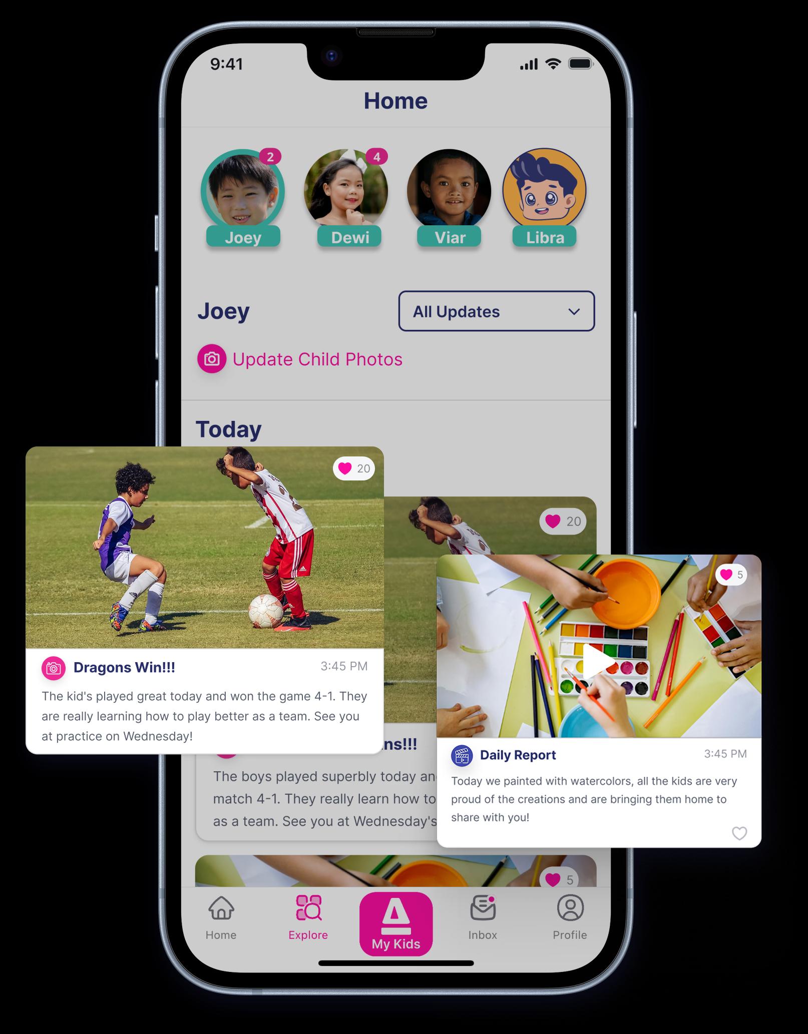 Parent feed with photos