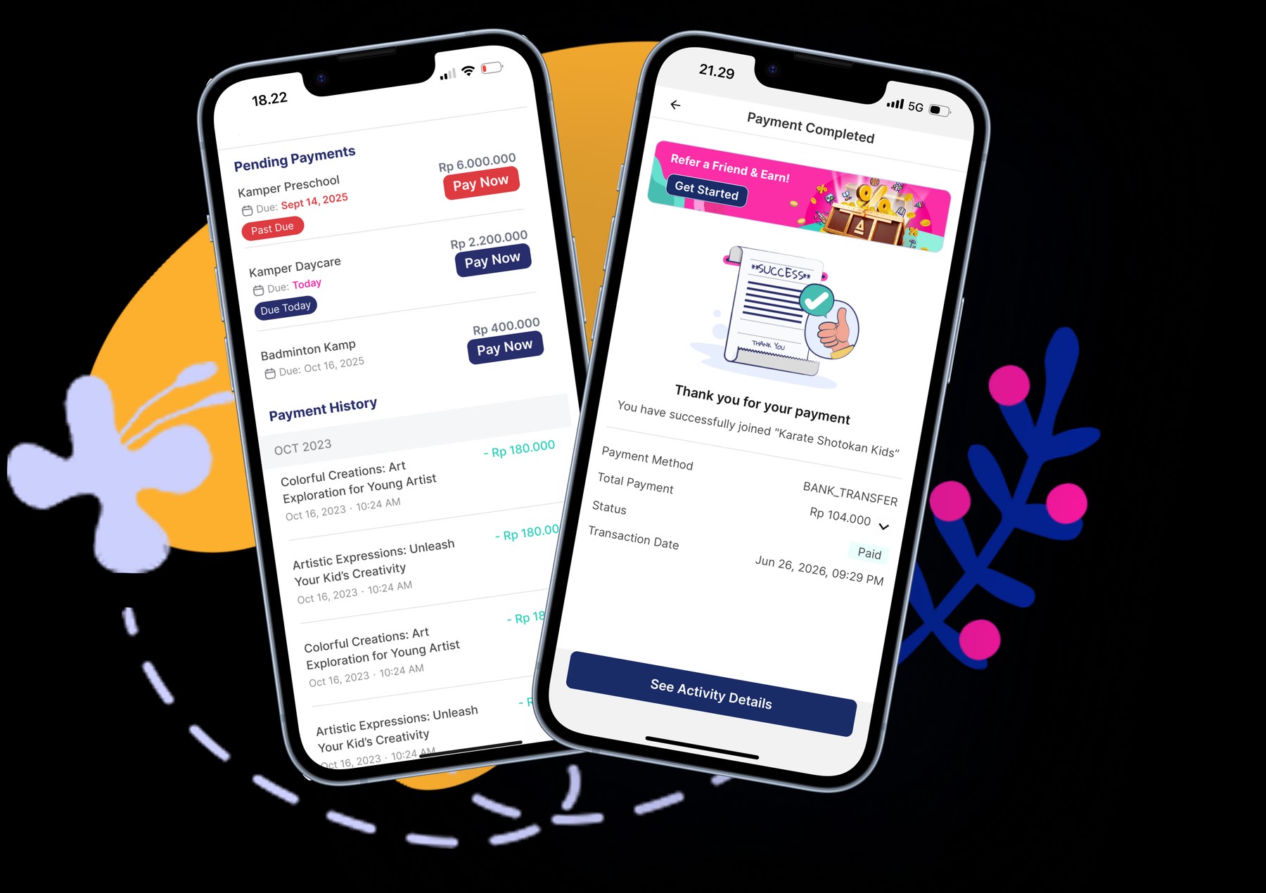 Parent invoice & payment view
